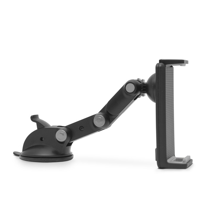 Univerzális autós tartó telefonhoz, GPS-hez, tablethez, tapadókoronggal, fekete