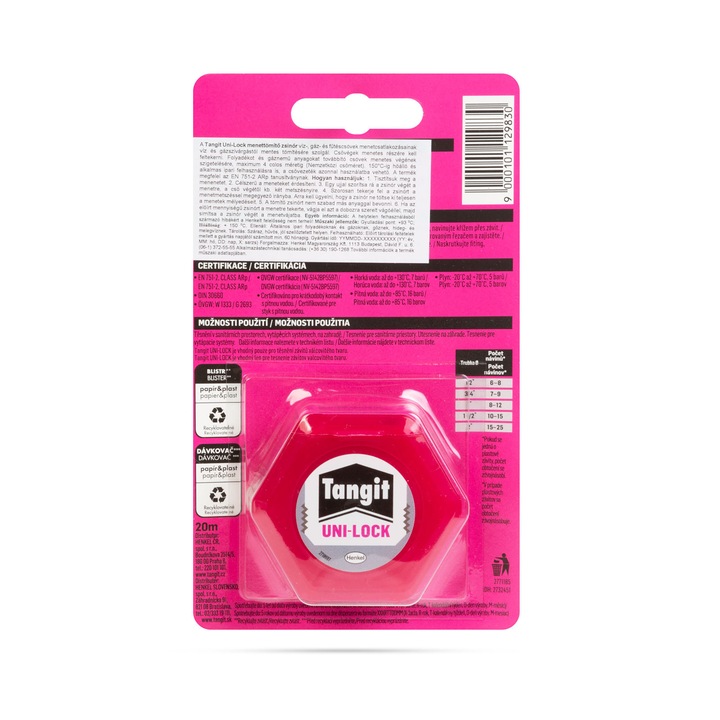 Unilock cső Tangit menettömítő zsinór 20 M Primlife Hasznos termék Kompatibilis Alkalmazható Gyors telepítés