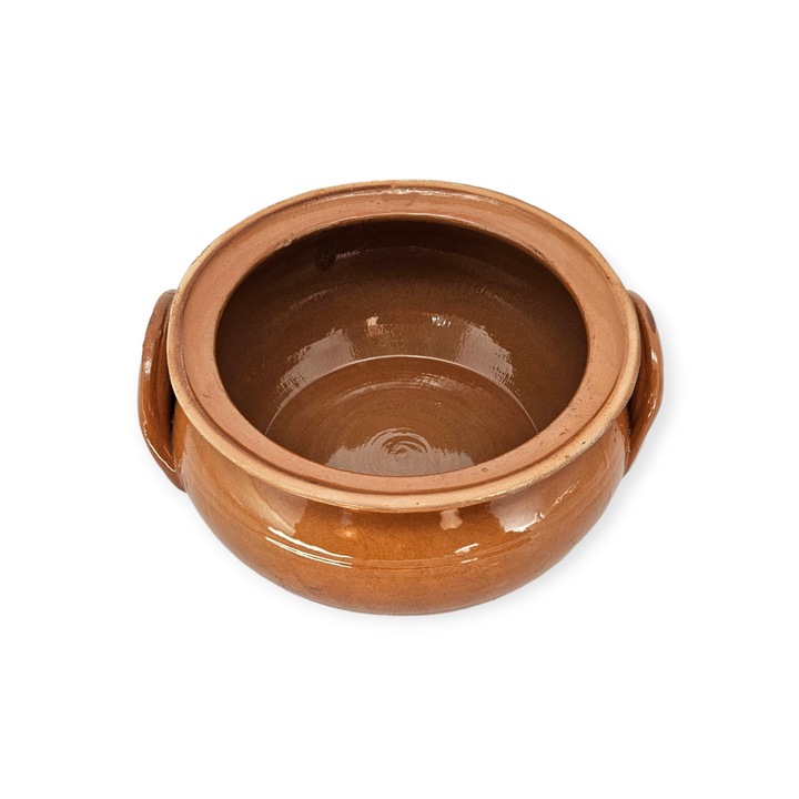 Vas de cuptor, CERAMICA DE HOREZU, 3 litri, ceramică, natur