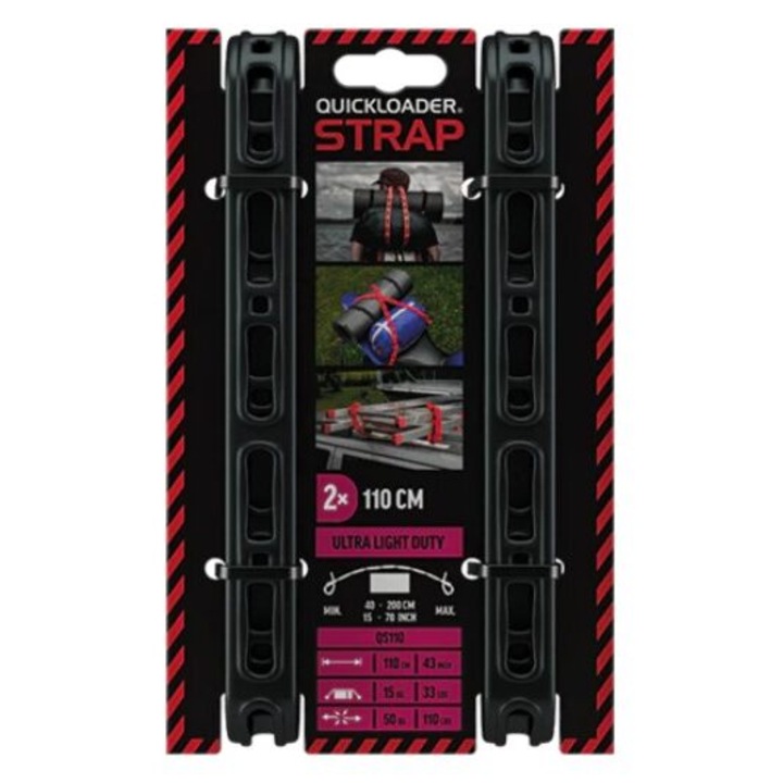 Coarda din cauciuc QUICKLOADER, greutate asigurata 15kg, 110cm, 2 buc