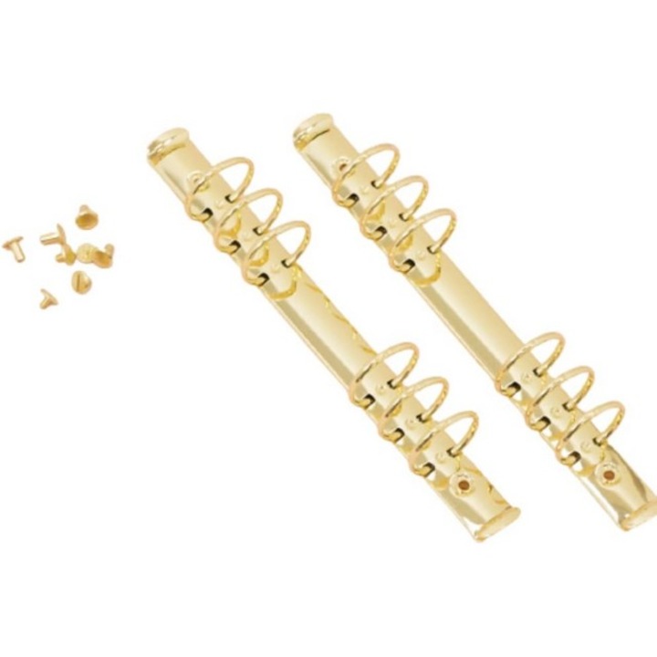 Kit cu 2 mecanisme pentru biblioraft cu 6 inele, auriu, Craftelier