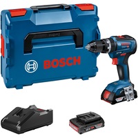 Masina de gaurit si insurubat (bormasina) pe acumulator Bosch Professional GSB 18V-55, 18 V, 1800 RPM, 28/55 Nm, 13 mm mandrina metalica, motor brushless, 2 acumulatori 2 Ah, incarcator rapid, L-Boxx