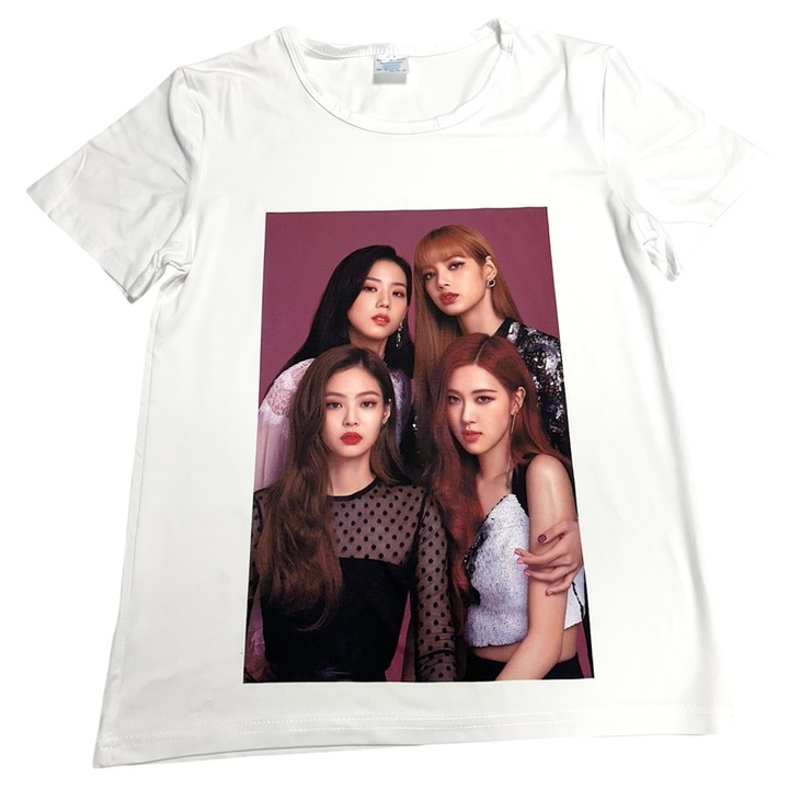 Дамска тениска blackpink kpop blinks band, бяла, L