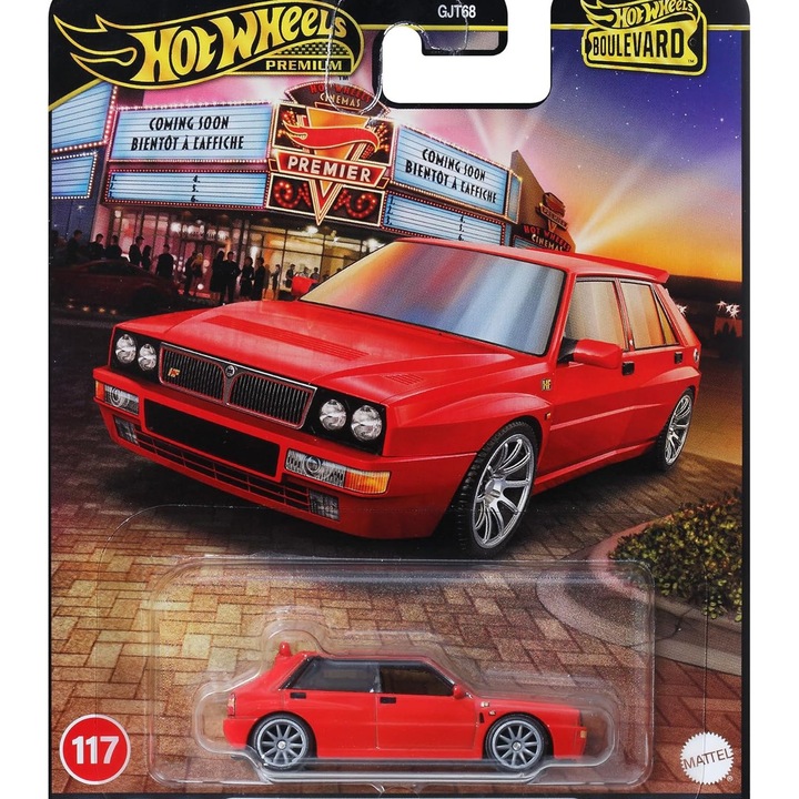 Количка Hot Wheels Premium diecast car, Boulevard, Lancia Delta Integrale #117, JBL18, 1:64, Червен