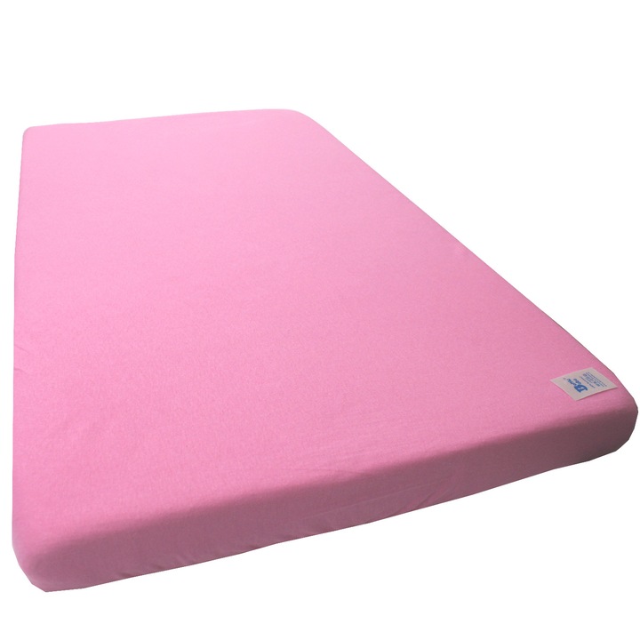 Cearceaf patut, EgoBebe, 120x60x17 cm, Bumbac 100% Roz