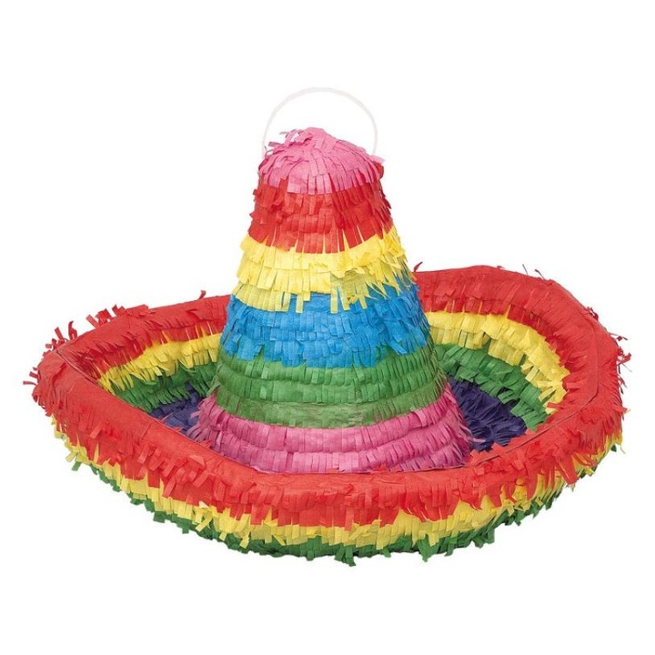 Pinata Sombrero mexikói, Amscan, 40x40x30cm, bulikra
