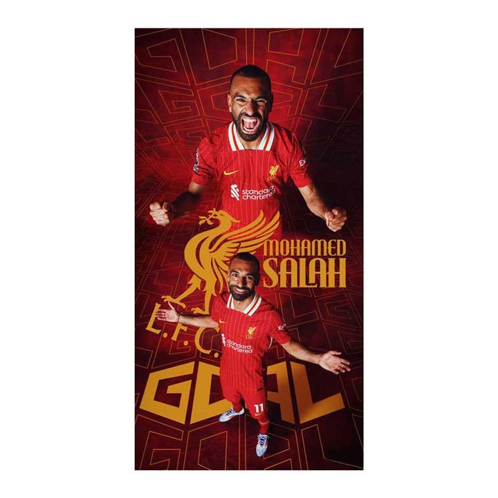 Хавлия за плаж Кингтекс Mohamed Salah liverpool, 70x140см, 60% памук 40% полиестер, Многоцветно