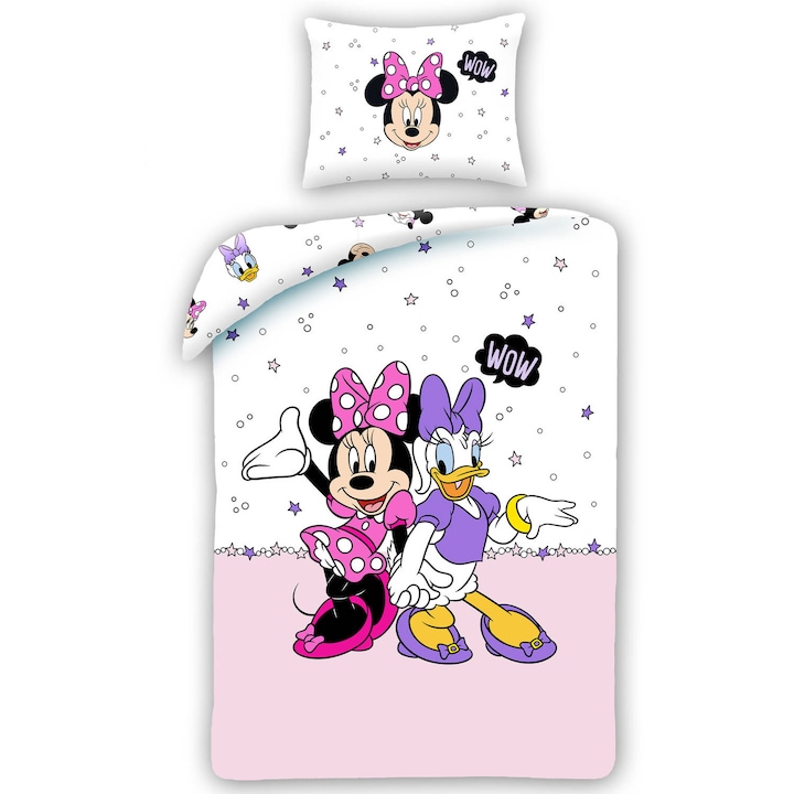 Lenjerie de pat 140x200 Mini Mouse and Donald Kids 12 fata de perna 70x90 Kids 12 Halantex