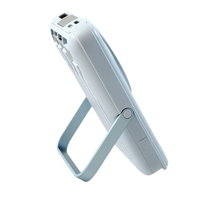 Mágneses külső akkumulátor 10000mAh, 15W, 4 kábellel, vezeték nélküli töltés, telefonokhoz