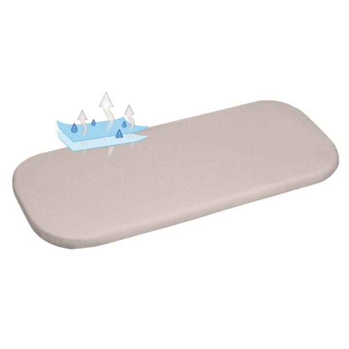 Cearceaf impermeabil BabyMatex 40x90cm, bambus, gri