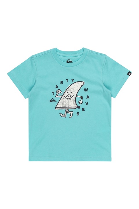 QUIKSILVER, Tasty Waves mintás pamutpóló, Fehér/Világoskék