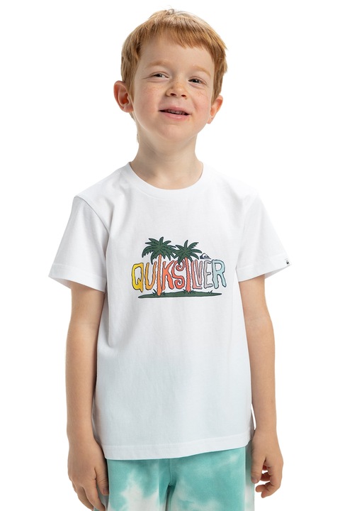 QUIKSILVER, Sunny Palms kerek nyakú póló, Fehér/Zöld/Kék