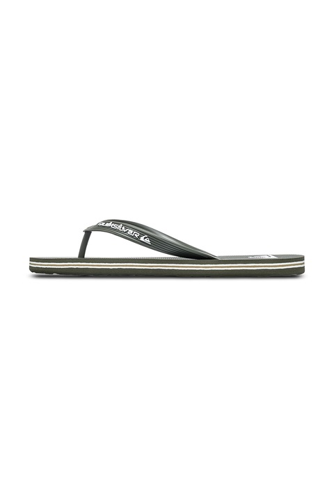 QUIKSILVER, Papuci flip-flop cu logo Molokai, Verde/Kaki/Alb murdar