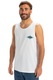 QUIKSILVER, Tricou cu decolteu rotund si imprimeu pe partea din spate, Alb, Albastru, L