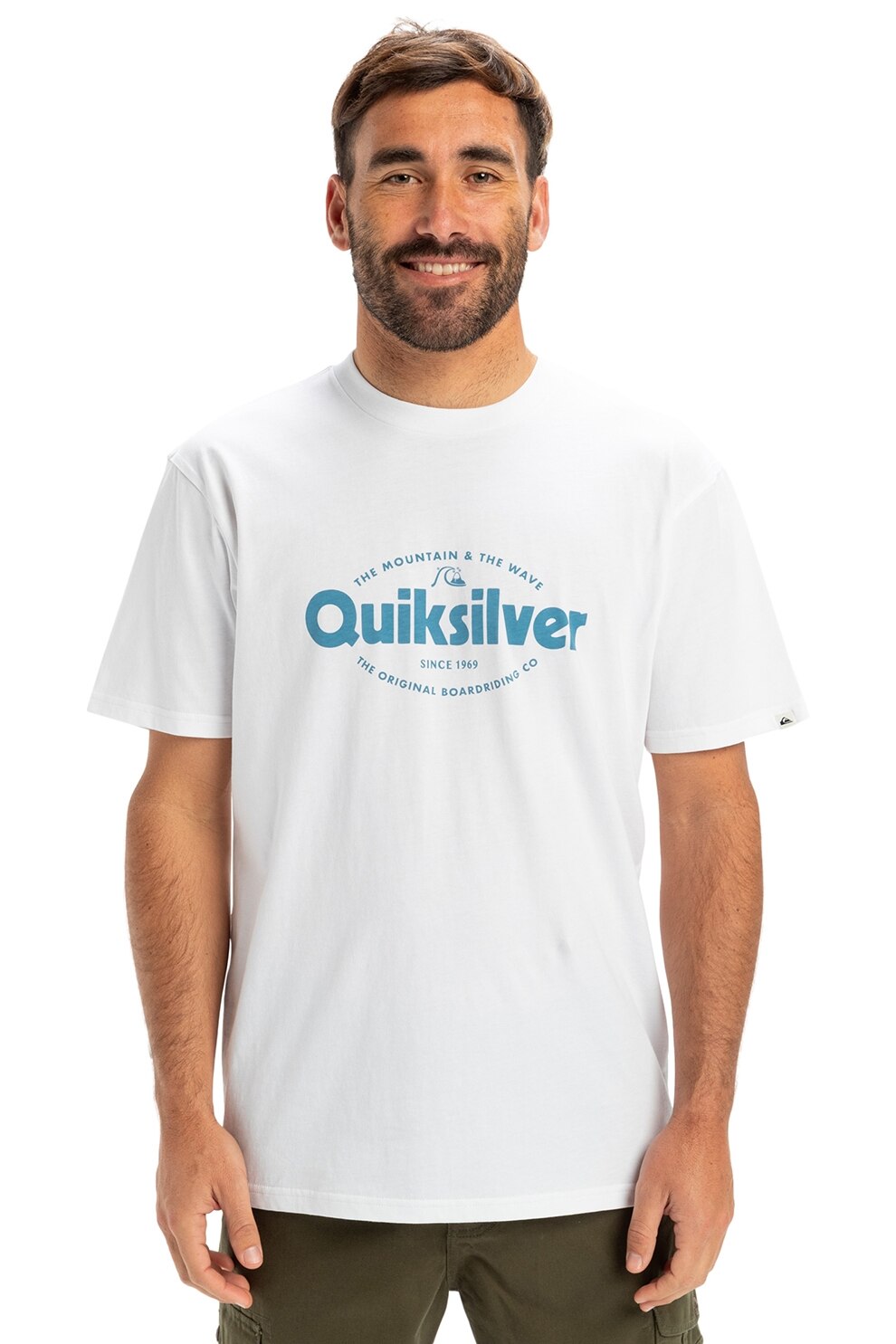 QUIKSILVER, Tricou de bumbac EV Shape, Alb, Albastru, 2XL
