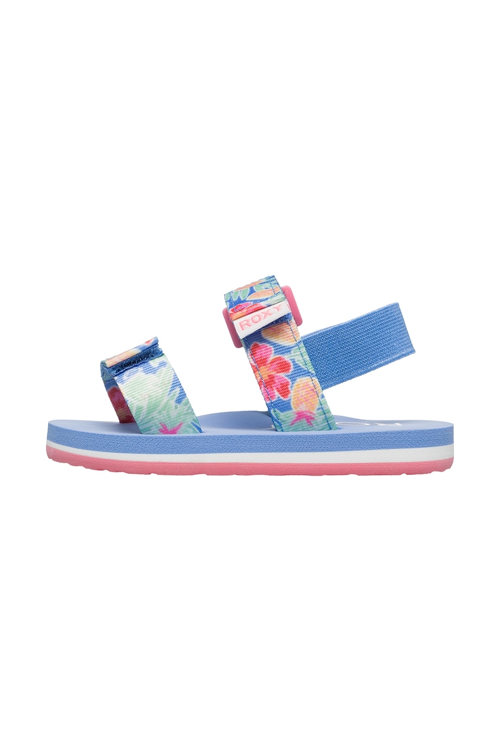 ROXY, Sandale din material textil cu velcro Cage, Albastru pastel, Fucsia, Verde deschis, 23 EU