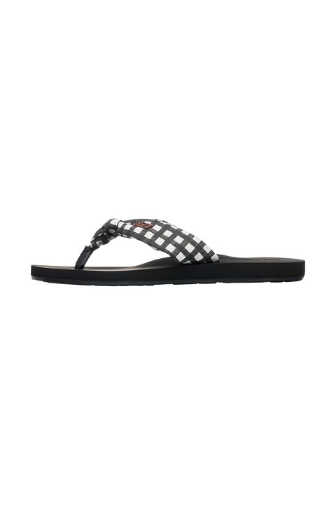 ROXY, Papuci flip-flop cu garnituri cu imprimeu Paia V, Alb/Negru stins, 42