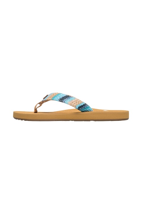 ROXY, Papuci flip-flop cu aspect impletit Porto, Bej/Albastru, 36
