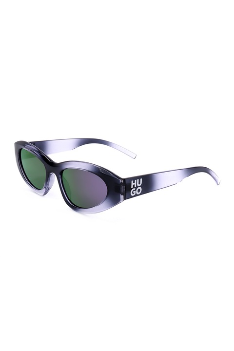 HUGO, Ochelari de soare wrap cu model unisex si logo, 53-18-140, Alb/Violet