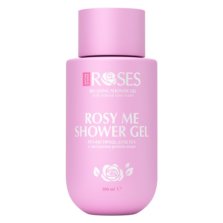 Релаксиращ душ гел за тяло Nature of Agiva Rosy Me, С натурална Розова Вода, 300мл