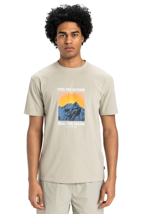QUIKSILVER, Tricou cambrat din amestec de bumbac organic, Portocaliu/Maro nisip/Albastru, S