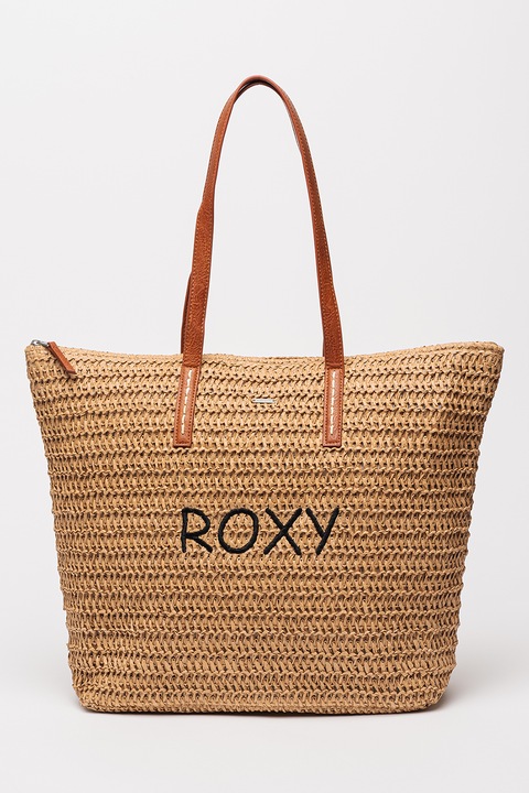ROXY, In The Tropics shopper fazonú szalmatáska, Karamellbarna