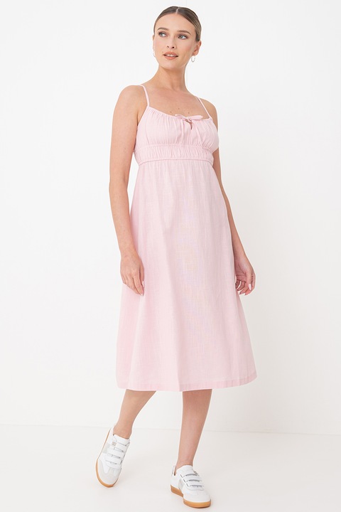 ROXY, Rochie midi cu funda Rosie, Roz pastel