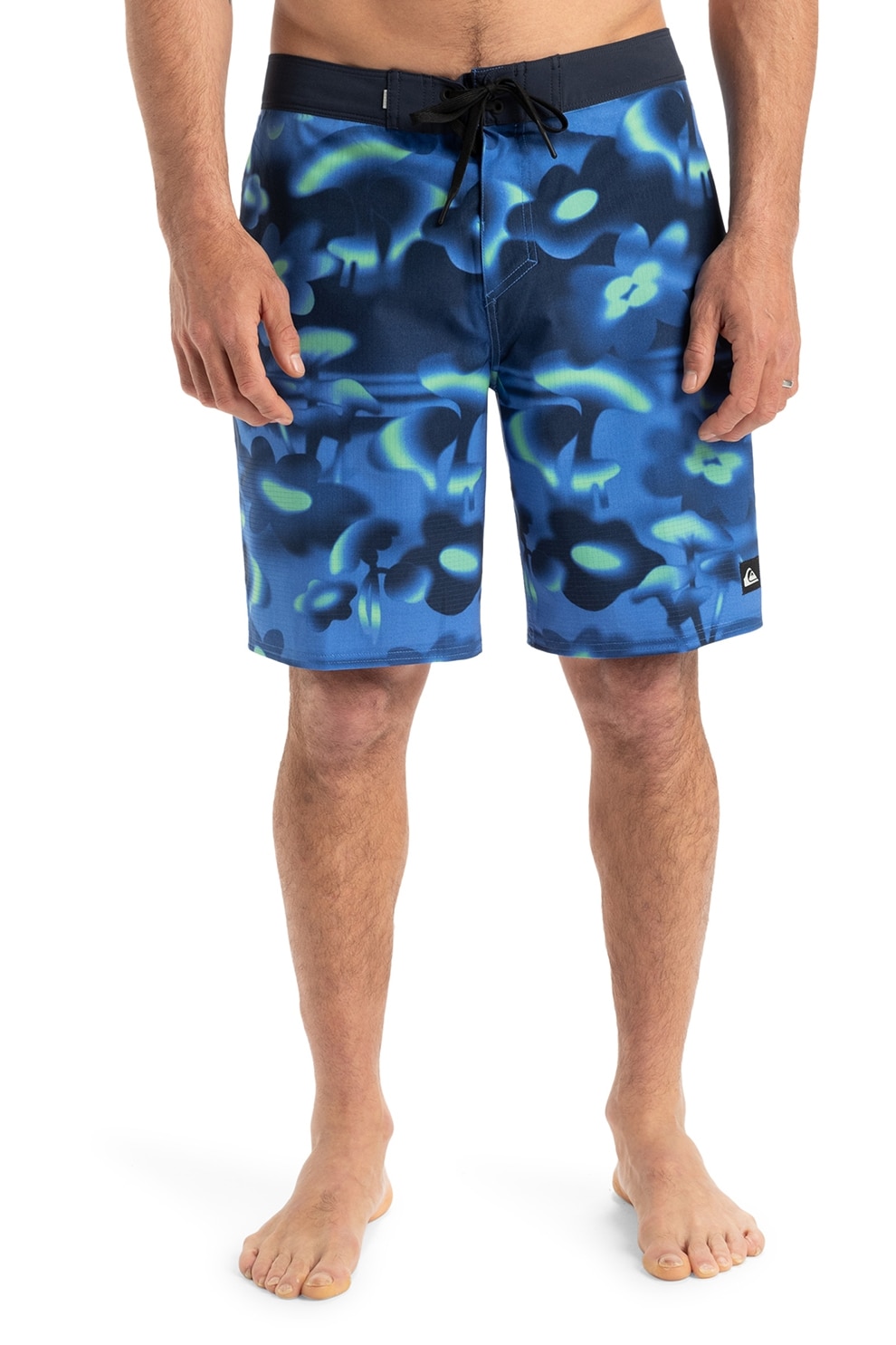 QUIKSILVER, Pantaloni scurti de baie cu snur si model floral