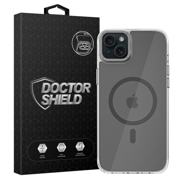 Husa de Protectie, Compatibila Apple iPhone 14, Doctor Shield Aero, MagSafe - Gri