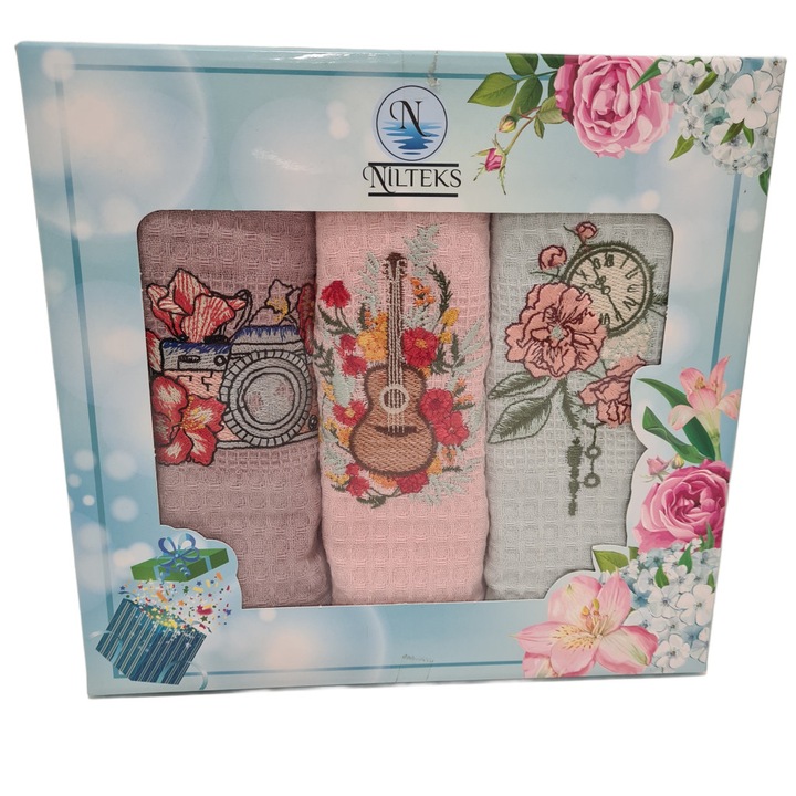 Кухненски кърпи, Бродирани, 3 бр. 40x60 см