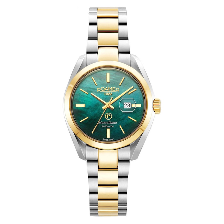 Ceas dama Roamer Montalbano, inox, 31mm, rezistent la apa 100m, argintiu/auriu