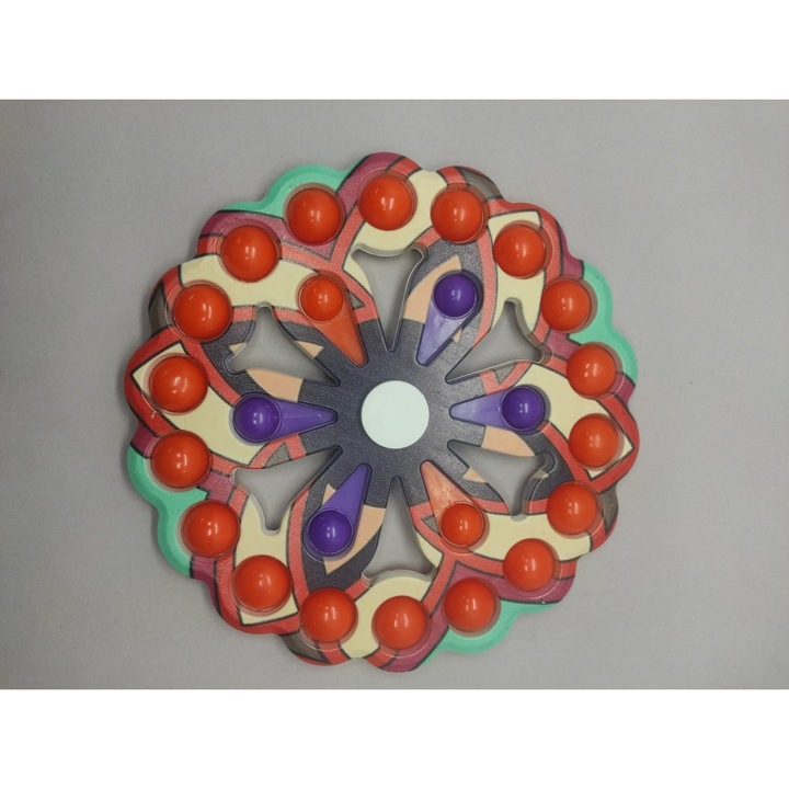 Jucarie Antistres, Southern Sky, Model Simple Dimple, Fidget Toy Spinner, cu 24 Buline, Multicolor