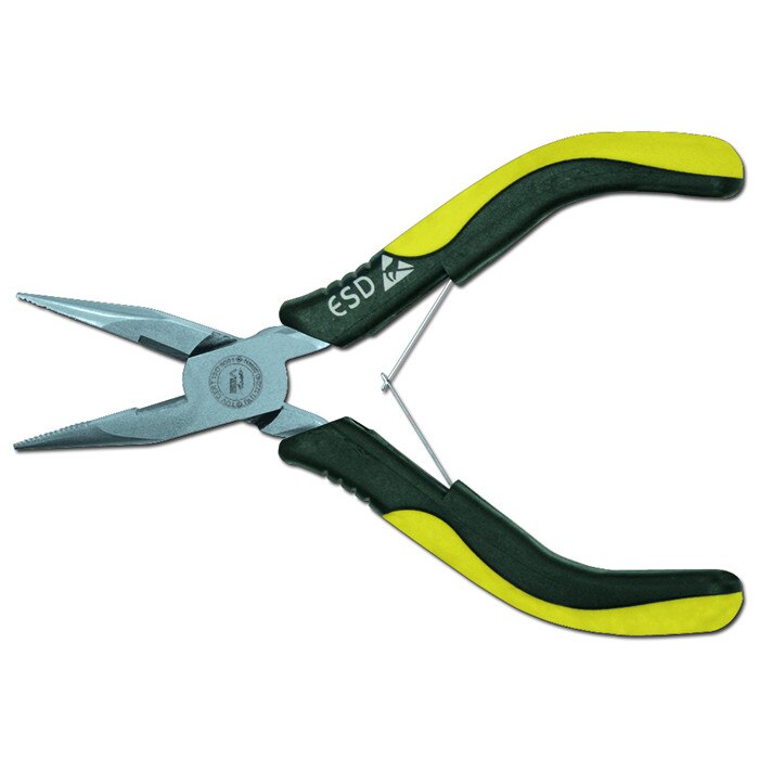 Cleste cu varfuri semirotunde drepte ESD cu maner bimaterial (pentru telefonie) cu dim. de 130 mm marca Egamaster