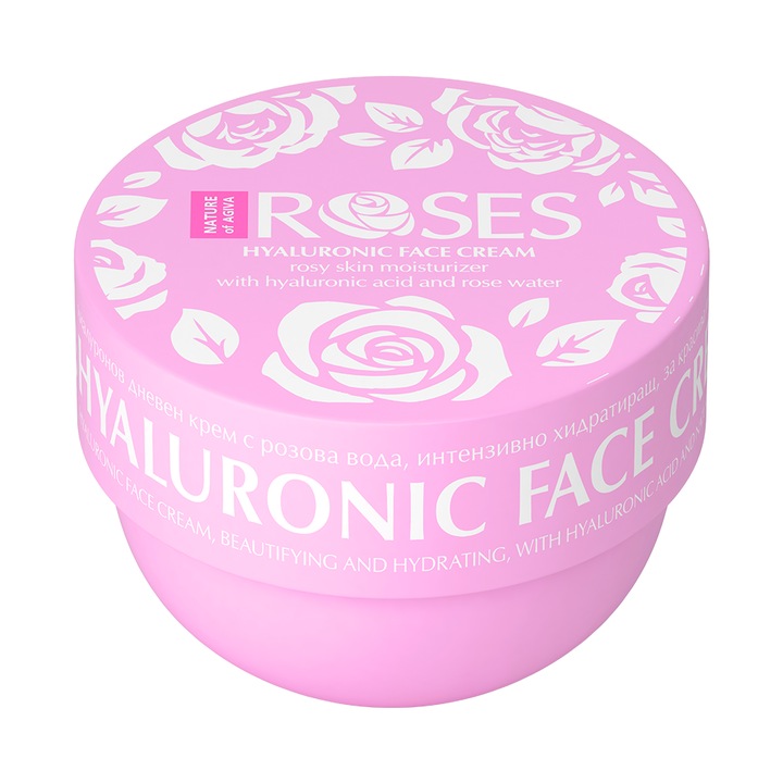 Nature of Agiva nappali arckrém rózsavízzel és hialuronsavval, 75 ml
