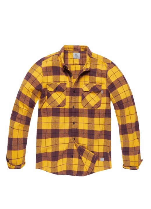 Camasa flanel galbena Vintage Industries, Galben