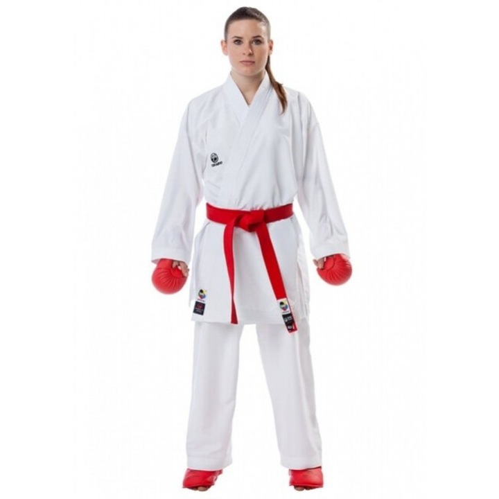 Kimono karate Tokaido WKF, fit regular, poliester, 160 CM, alb