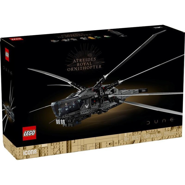 LEGO ICONS - Dűne Atreides Royal Ornithopter, 1369 elem, 18+, 8 minifigura, Járművek, Akció és kaland, Világűr