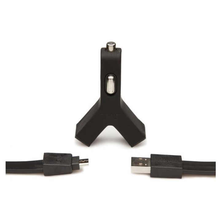 Autós töltő TYLT Duo Y-Charge microUSB, 2xUSB Fekete