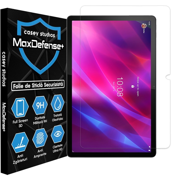 CASEY STUDIOS™ üvegfólia Lenovo Tab P11 Plus/P11 11"-hez (TB-J606F/TB-J606X/TB-J616X), Teljes 3D fólia, Teljes ragasztó, Edzett üveg, Katonai keménység, Professzionális 3D képernyővédelem, Karcálló, Ütésálló, Átlátszó