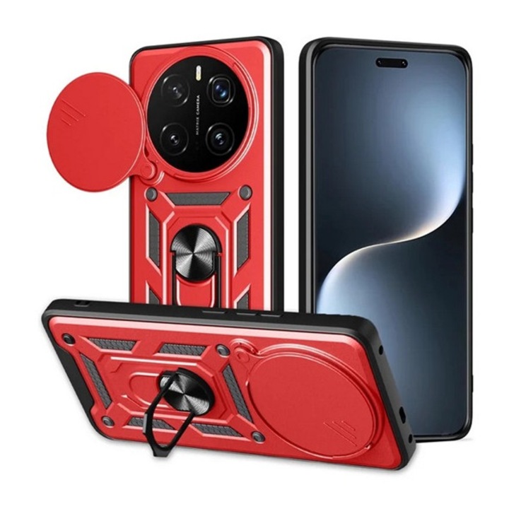 Gigapack defender szilikon mobiltelefon tok, ütésállóság, tartógyűrű, kameravédő, piros, kompatibilis: Honor Magic 7 Pro