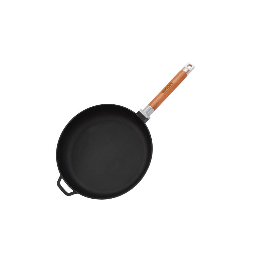 Tigaie fonta maner lemn detasabil 28cm