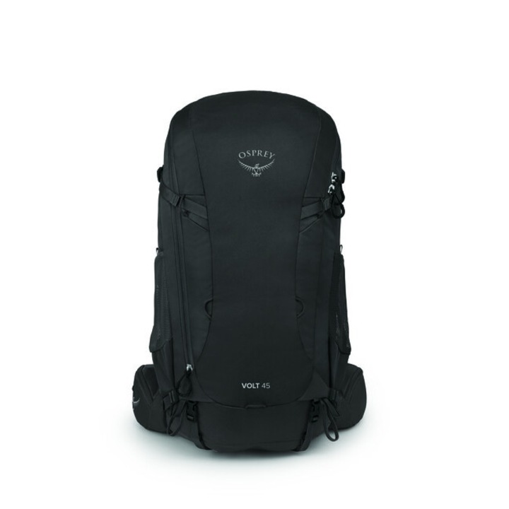 Rucsac drumetie Osprey Volt 45, negru, sistem de spate AirScape, material reciclat