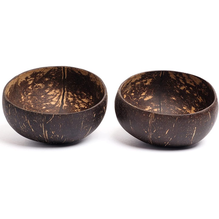 Set 2 boluri din cocos, Origin Outdoors, 14,5x11cm, 450ml, antimikrobiale, hipoalergenice