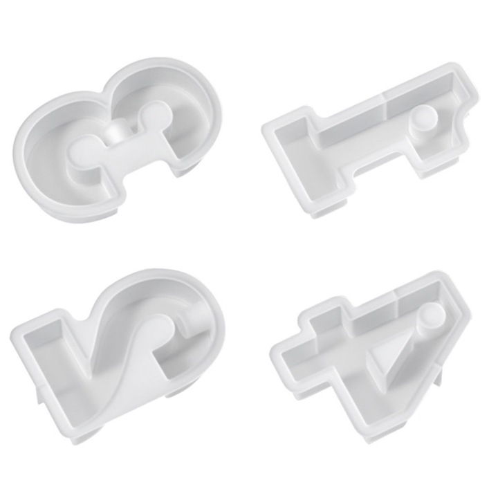 Set 4 forme siliconice pentru suporturi de lumanari, design elegant, alb, pentru decorare acasa