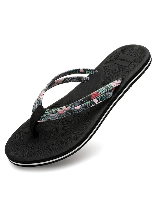 Papuci Pentru Dama,Sireturi imprimate colorate,Talpi imprimate delicate,Flip-flops,Usoare si anti-alunecare,Picioare confortabile,Casual zilnic,Arrigo Bello, Negru stins, 40