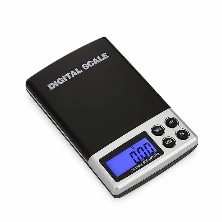Cantar digital bijuterii YANYXR 500g 112x72x19mm argintiu