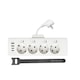 Prelungitor Electric 4 Prize Individuale SCHUKO cu Buton, Krassus E50-4, 4 x USB (2x Tip C + 2x USB-A), 250V, 3680W, Protectie Copii, Cablu 50cm, Alb