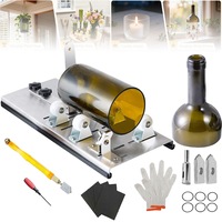 Cutter sticla ajustabil, unelte de taiere pentru sticle rotunde, include 5 roti de sustinere, 2 blade, ajustabil, pentru sticle poate fi folosit pe sticle rotunde, sticle patrate si gaturi de sticle de majoritatea dimensiunilor si formelor