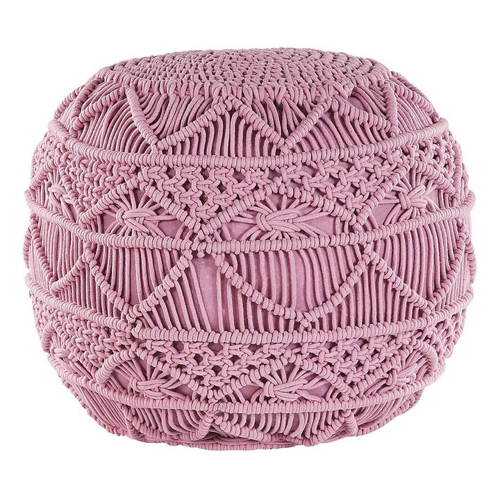Puf din tesatura roz 40x40cm Kayseri