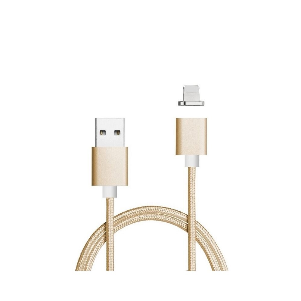 Cablu de date Magnetic Axessman pentru iPhone, conector Lightning Magnetic, 1m, auriu